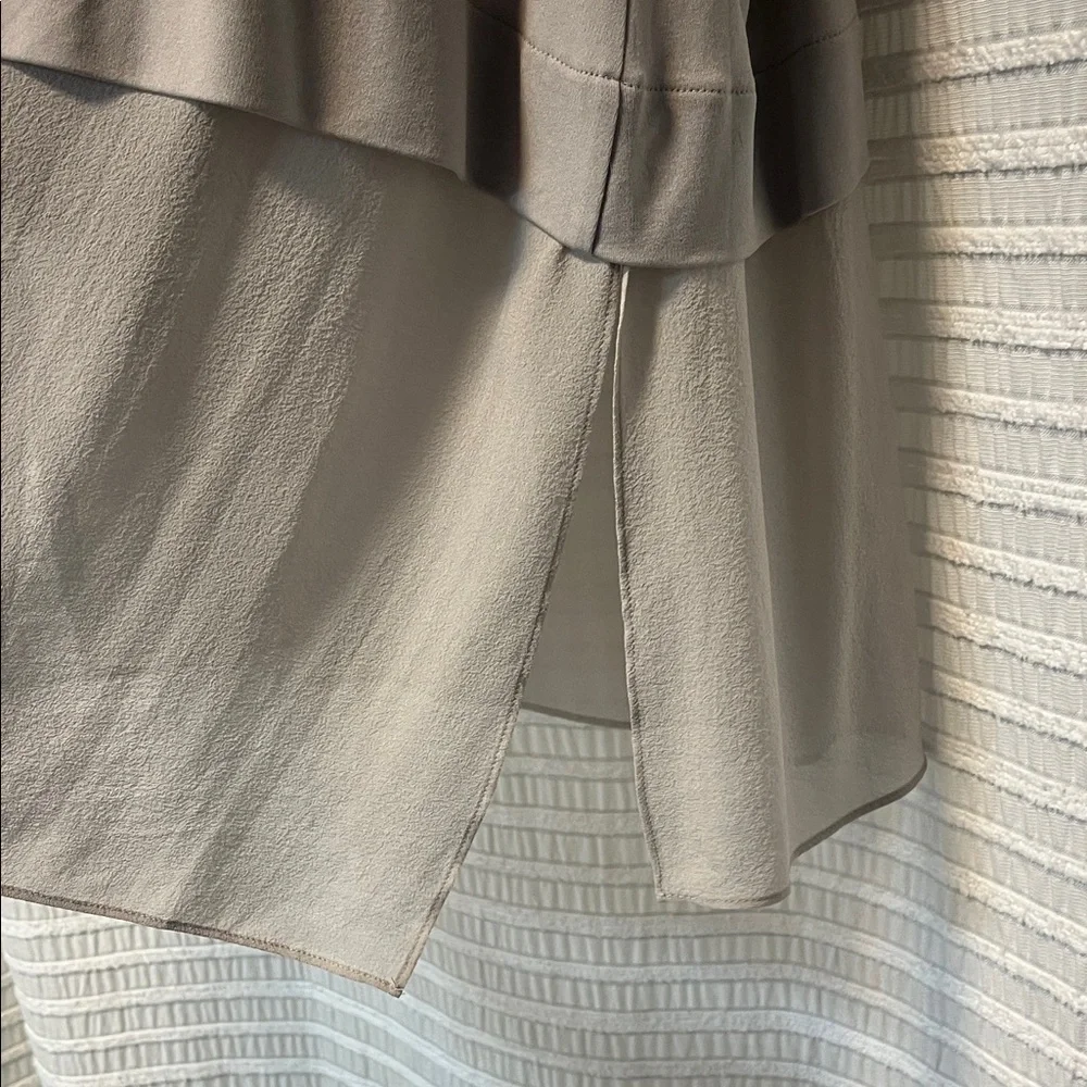 Eileen Fisher Taupe Silk Blocking Layered Tank Top - Picture 5 of 6